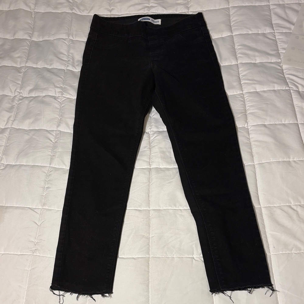 Old Navy Black Rockstar Mid-Rise Super Skinny Jeggings